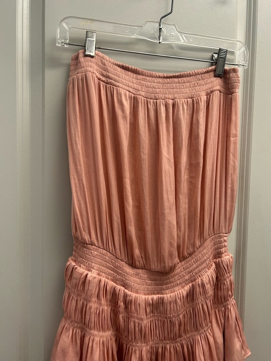 Pants Store Strapless Blouson Tiered Mini Dress - Pink - Picture 6 of 9